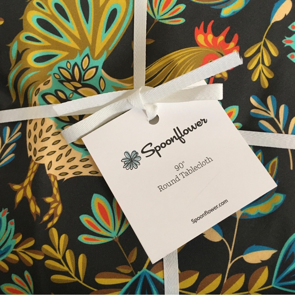 New Spoonflower 90 inch tablecloth